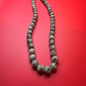 Kiwi Jasper Beaded Necklace (18 Inches) in Sterling Silver 250.00 ctw